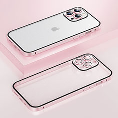 Coque Bumper Luxe Metal et Plastique Etui Housse Bling-Bling LF1 pour Apple iPhone 13 Pro Or Rose