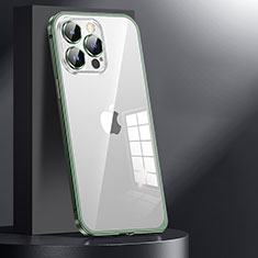 Coque Bumper Luxe Metal et Plastique Etui Housse JL1 pour Apple iPhone 13 Pro Max Vert