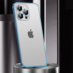 Coque Bumper Luxe Metal et Plastique Etui Housse JL2 pour Apple iPhone 13 Pro Bleu