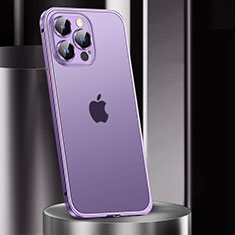 Coque Bumper Luxe Metal et Plastique Etui Housse JL2 pour Apple iPhone 13 Pro Violet