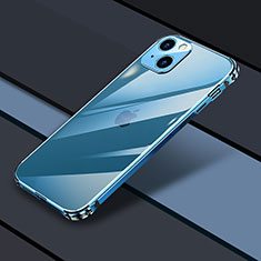 Coque Bumper Luxe Metal et Plastique Etui Housse JL3 pour Apple iPhone 14 Bleu