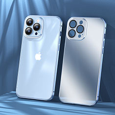 Coque Bumper Luxe Metal et Plastique Etui Housse LF1 pour Apple iPhone 13 Pro Bleu