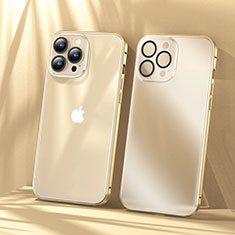 Coque Bumper Luxe Metal et Plastique Etui Housse LF1 pour Apple iPhone 13 Pro Max Or