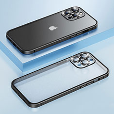 Coque Bumper Luxe Metal et Plastique Etui Housse LF3 pour Apple iPhone 13 Pro Max Noir