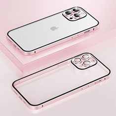Coque Bumper Luxe Metal et Plastique Etui Housse LF3 pour Apple iPhone 13 Pro Or Rose