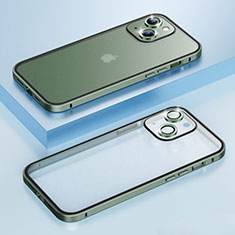 Coque Bumper Luxe Metal et Plastique Etui Housse LF3 pour Apple iPhone 14 Plus Vert