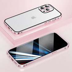 Coque Bumper Luxe Metal et Plastique Etui Housse LF4 pour Apple iPhone 13 Pro Or Rose