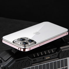 Coque Bumper Luxe Metal et Plastique Etui Housse LF5 pour Apple iPhone 13 Pro Or Rose