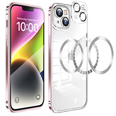 Coque Bumper Luxe Metal et Plastique Etui Housse LF5 pour Apple iPhone 14 Or Rose