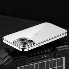Coque Bumper Luxe Metal et Plastique Etui Housse LF5 pour Apple iPhone 14 Pro Argent