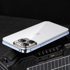 Coque Bumper Luxe Metal et Plastique Etui Housse LF5 pour Apple iPhone 14 Pro Bleu