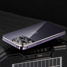 Coque Bumper Luxe Metal et Plastique Etui Housse LF5 pour Apple iPhone 14 Pro Violet