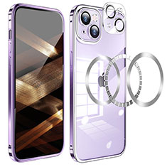 Coque Bumper Luxe Metal et Plastique Etui Housse LF5 pour Apple iPhone 15 Plus Violet