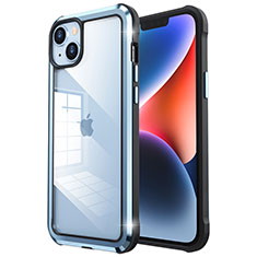 Coque Bumper Luxe Metal et Plastique Etui Housse LF6 pour Apple iPhone 14 Bleu