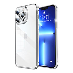 Coque Bumper Luxe Metal et Plastique Etui Housse LF7 pour Apple iPhone 13 Pro Max Argent