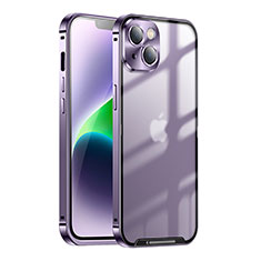 Coque Bumper Luxe Metal et Plastique Etui Housse LK1 pour Apple iPhone 14 Plus Violet