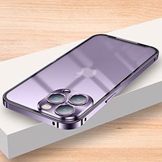 Coque Bumper Luxe Metal et Plastique Etui Housse LK2 pour Apple iPhone 15 Pro Violet