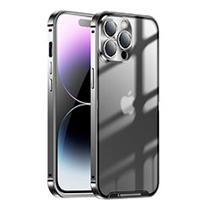 Coque Bumper Luxe Metal et Plastique Etui Housse LO1 pour Apple iPhone 14 Pro Noir