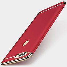 Coque Bumper Luxe Metal et Plastique Etui Housse M01 pour Huawei Enjoy 7S Rouge