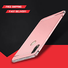 Coque Bumper Luxe Metal et Plastique Etui Housse M01 pour Huawei Enjoy 9 Plus Or Rose