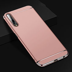 Coque Bumper Luxe Metal et Plastique Etui Housse M01 pour Huawei Honor 9X Pro Or Rose