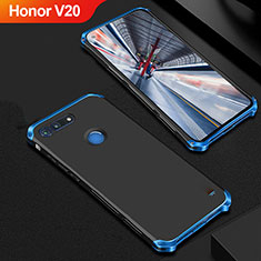 Coque Bumper Luxe Metal et Plastique Etui Housse M01 pour Huawei Honor View 20 Bleu et Noir