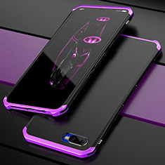Coque Bumper Luxe Metal et Plastique Etui Housse M01 pour Oppo RX17 Neo Violet