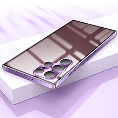 Coque Bumper Luxe Metal et Plastique Etui Housse M01 pour Samsung Galaxy S22 Ultra 5G Violet