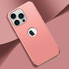 Coque Bumper Luxe Metal et Plastique Etui Housse M02 pour Apple iPhone 13 Pro Or Rose