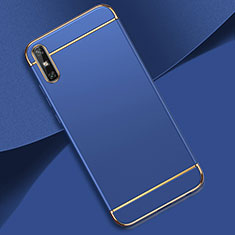 Coque Bumper Luxe Metal et Plastique Etui Housse M02 pour Huawei Enjoy 10e Bleu