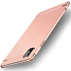 Coque Bumper Luxe Metal et Plastique Etui Housse M05 pour Apple iPhone X Or Rose