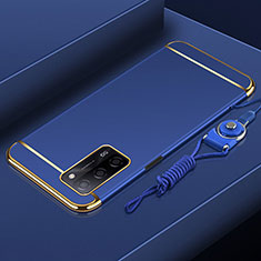 Coque Bumper Luxe Metal et Plastique Etui Housse P01 pour Oppo A56 5G Bleu