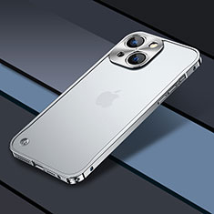 Coque Bumper Luxe Metal et Plastique Etui Housse QC1 pour Apple iPhone 14 Plus Argent