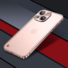 Coque Bumper Luxe Metal et Plastique Etui Housse QC1 pour Apple iPhone 14 Plus Or Rose