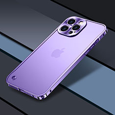 Coque Bumper Luxe Metal et Plastique Etui Housse QC1 pour Apple iPhone 14 Pro Violet