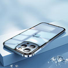 Coque Bumper Luxe Metal et Plastique Etui Housse QC2 pour Apple iPhone 12 Pro Bleu