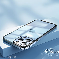 Coque Bumper Luxe Metal et Plastique Etui Housse QC2 pour Apple iPhone 14 Pro Bleu