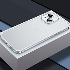 Coque Bumper Luxe Metal et Plastique Etui Housse QC3 pour Apple iPhone 14 Argent