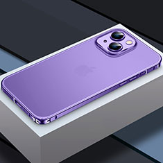 Coque Bumper Luxe Metal et Plastique Etui Housse QC3 pour Apple iPhone 14 Violet