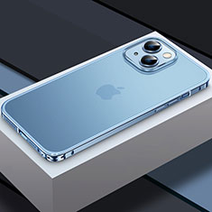 Coque Bumper Luxe Metal et Plastique Etui Housse QC3 pour Apple iPhone 15 Bleu