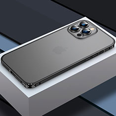 Coque Bumper Luxe Metal et Plastique Etui Housse QC3 pour Apple iPhone 15 Pro Noir