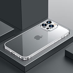 Coque Bumper Luxe Metal et Plastique Etui Housse QC4 pour Apple iPhone 12 Pro Argent