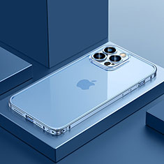 Coque Bumper Luxe Metal et Plastique Etui Housse QC4 pour Apple iPhone 12 Pro Max Bleu