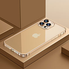 Coque Bumper Luxe Metal et Plastique Etui Housse QC4 pour Apple iPhone 12 Pro Max Or