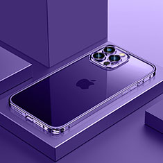 Coque Bumper Luxe Metal et Plastique Etui Housse QC4 pour Apple iPhone 12 Pro Max Violet