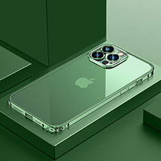 Coque Bumper Luxe Metal et Plastique Etui Housse QC4 pour Apple iPhone 13 Pro Vert