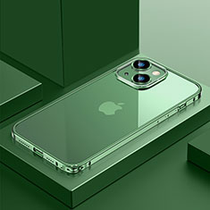 Coque Bumper Luxe Metal et Plastique Etui Housse QC4 pour Apple iPhone 13 Vert