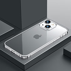 Coque Bumper Luxe Metal et Plastique Etui Housse QC4 pour Apple iPhone 14 Plus Argent