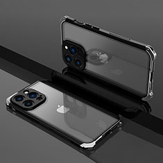Coque Bumper Luxe Metal et Plastique Etui Housse SQ1 pour Apple iPhone 13 Pro Argent