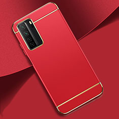 Coque Bumper Luxe Metal et Plastique Etui Housse T01 pour Huawei P40 Lite 5G Rouge